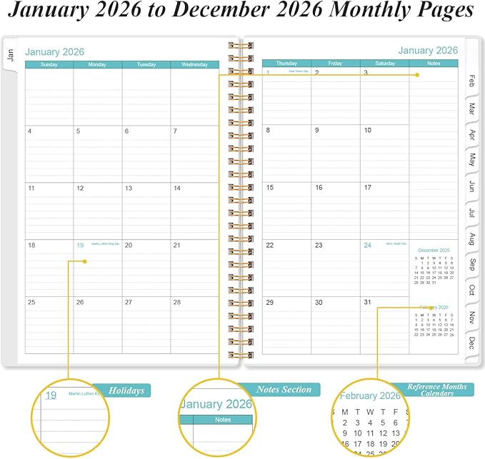 2026 Appointment Book & Planner - 2026 Daily Hourly Planner from January 2026 - December 2026, Weekly Appointment Book with 30-Minute Interval, Medium 6.4" x 8.5", Dark Blue