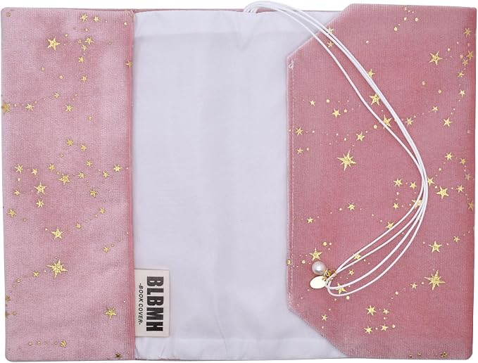 BLBMH 5x8 Book Cover | Handmade Non-Stretch Fabric Sleeve with Bookmark | for Paperback Bible Journal | Privacy Reading Gift for Women - Velvet Pink