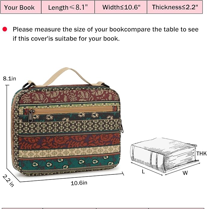 Bible Cover Case for Women Large Bible Cover for Girls Bible Study Supplies Accessories with Handle and Shoulder Strap | Durable