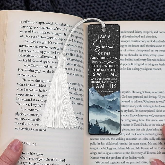 Christian Faith Bookmark, Inspirational Gift for Believers, Uplifting Gift for Spiritual Readers, Spiritual Bookish Present, Unique Mountain & Scripture Design Bookmark, WCB32