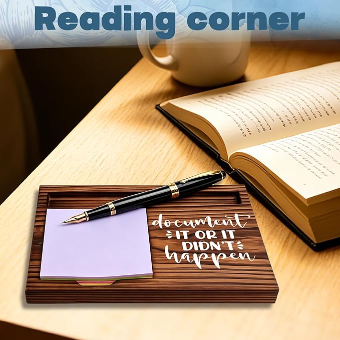 FOUGSTA Funny Office Gifts for Nurse, Gag Office Gifts for Nurse, Fun Decor Present for Coworker, Wooden Notepad Pen Holder With Gag Quotes,16.5 x 12 x 1.5 cm,XXN13