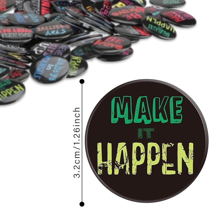 Yinkin 240 Pcs Reward Button Pins School Supplies Classroom Teacher Essentials Pins Bulk Employee of The Month Appreciation Positive Recognition Incentive Badges for Student, 12 Styles