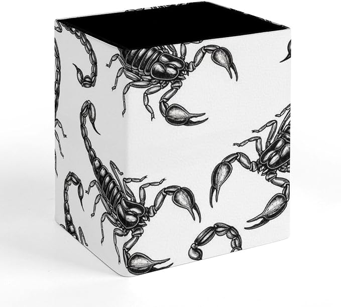Women's Fashion Pencil Pen Holder Cup, Waterproof Office Supplies, Waterproof Multifunctional Office Supplies Black Scorpion