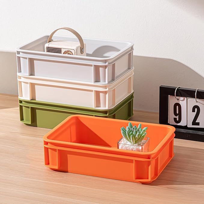 Stackable Drawery Bin for Makeup, Jewelry, Office Supplies & Small Crafts! The Compact, Open-Top Design Allows for Effortless Grab-and-Go Access10.63''*7.4''*2.95'' (Mixed color, 4Medium)