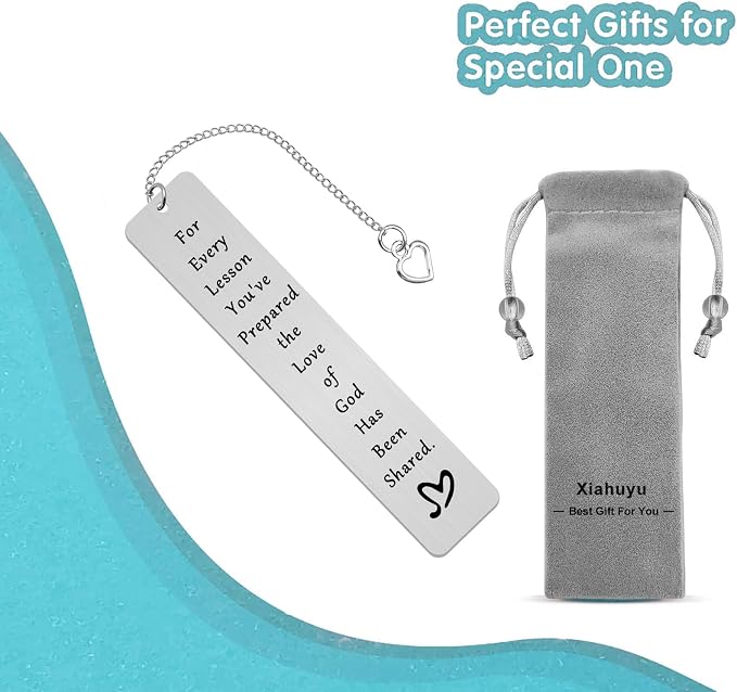 Bookmark Gifts for Sunday School Teacher Bible Teacher Appreciation Gift Religious Teacher Gift Christian Gift for Teacher End of Year Christmas Birthday Thank You Gift for Teacher