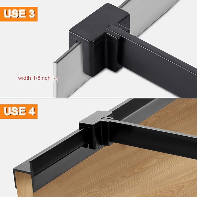 14 Pcs File Cabinet Rails Set 1/2 Drawer Sides Hanging File Rail Clips PVC Storage Folder Plastic Clips for Drawer Holder Organizer(Plastic)