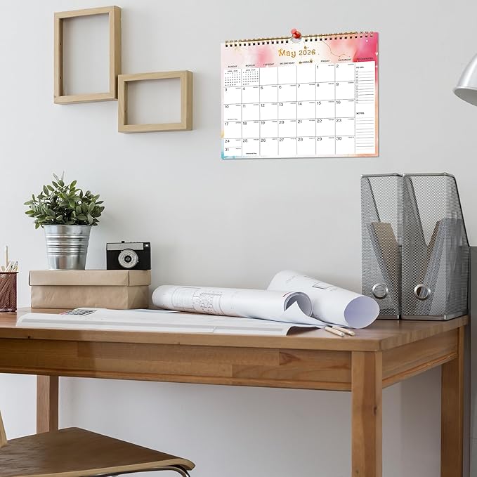 2026-2027 Wall Calendar - Includes January 2026 to June 2027, 18-Month Paper Wall Calendar 11 x 8.5 Inches.Thick Paper with Julian Dates and Block for New Year and Christmas Holidays To-dos ＆ Notes (J)