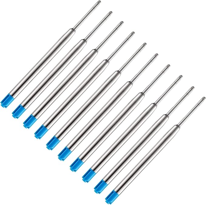 Pen Refills, 3.9in Blue Ink Pen Refills 1.0mm Replacement Ink for Ballpoint Pen Parker Pen Tactical Pen (10 Pack)