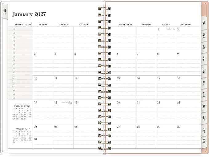 Blue Sky The Everygirl 2027 Weekly and Monthly Planner Calendar, January 2027 - December 2027, 5" x 8", Flexible Cover, Durable Twin Wire Binding, Storage Pocket, With Stickers, Bengala Desert Rose