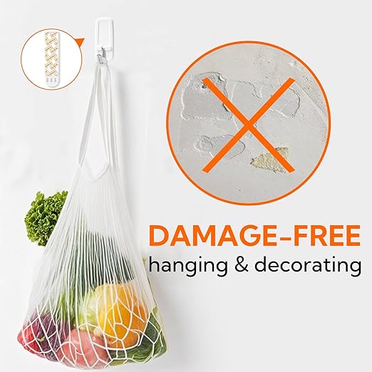 hookay Upgrade Medium Refill Adhesive Strips, Damage-Free Hanging Strips for Indoor Hooks, No Tools Removable Wall Adhesive Strips for Decor, Living Spaces & Bathroom, 36 White Strips