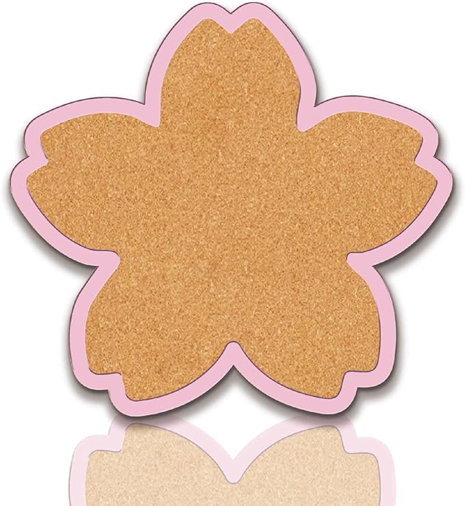 CRASPIRE Flower Pin Cork Board 10.43x9.8In Framed Bulletin Display Pink Cherry Blossom Wood Decorative Corkboard Wall Mounted Memory Memo Brooch Lapel Holder Storage for Home Office Classroom Wedding