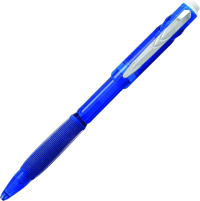 Pentel Twist-Erase GT, 0.7mm, Mechanical Pencil Transparent Blue, Box of 12 (QE207C)