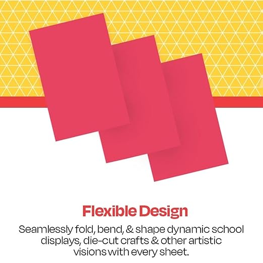School Smart Folding Bristol Tagboard,Red, 9" W x 12" L (Pack of 100)