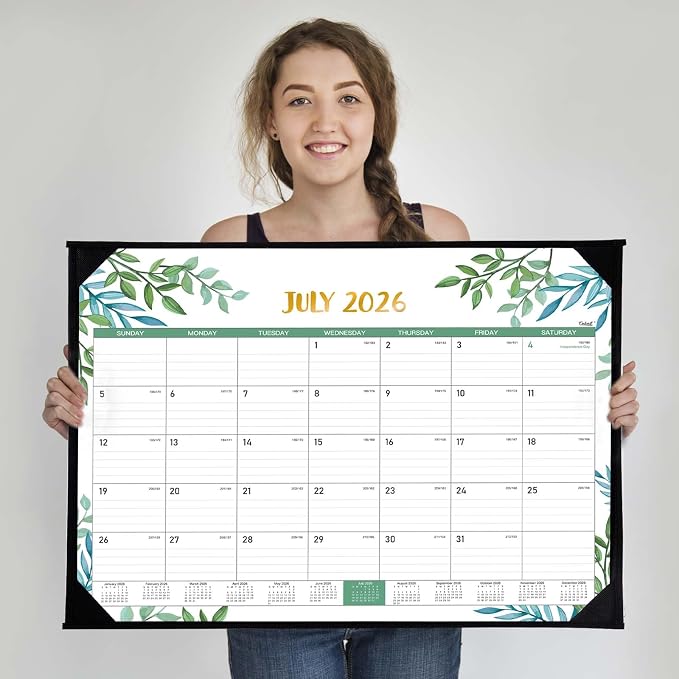 Desk Calendar 2026-2027 - Desk Calendar 2026-2027 Large 22'' x 17'', from July 2026 to December 2027, 18 Months Calendars with Protect Corner