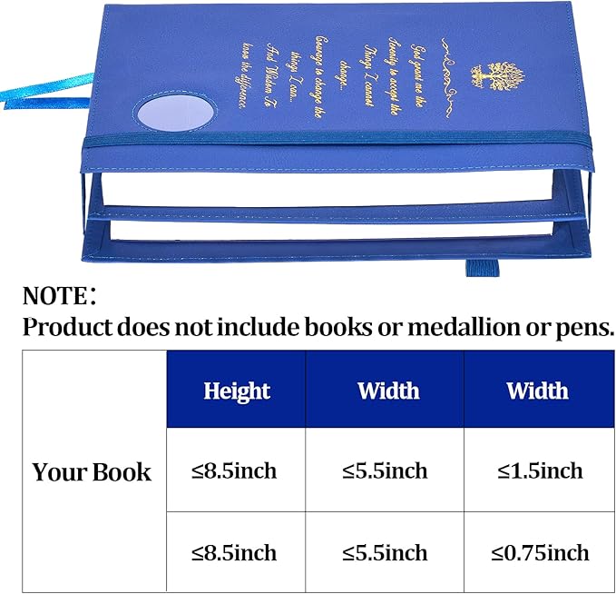 Premium Double AA Big Book Cover,PU Leather Book Cover with Coin Holder,Perfect for AA Big Book and 12 Steps & 12 Traditions