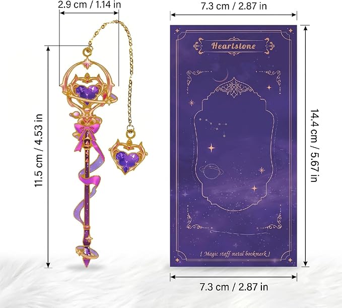 4 PCS Fantasy Wand Bookmarks, Magic Metal Book Marks for Reading Women, Girls, Birthday Christmas Gifts