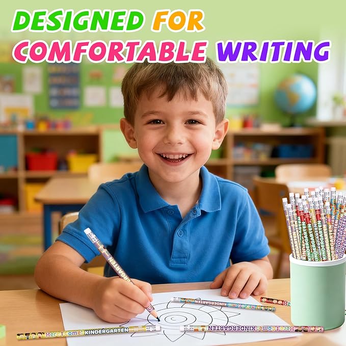 Kindergarten Pencils Colorful Birthday Pencils Fun Inspirational Pencil Back to School Pencil (36)