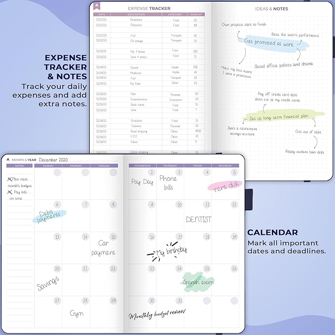 Clever Fox Bi Weekly Budget Planner – Undated Financial Organizer Book – Expense Tracker, Budgeting & Bill Notebook, A5 (Blue)