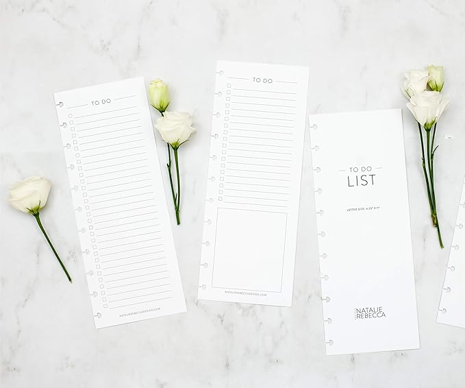 BetterNote Skinny To Do List Refills for Discbound Notebooks, Half Sheet Checklist, Fits Levenger Circa, Staples Arc, TUL, The Happy Planner, Disc Bound, Talia (11-Disc, 8.5"x11", Classic)