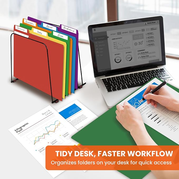 Colored File Folders Letter Size, 120 Pack 6 Colors Bright Folders 1/3 Cut Tabs, Assorted Pastel Color Office School Buiness Folders for Filing Organization, Paper File Folder Bulk Set
