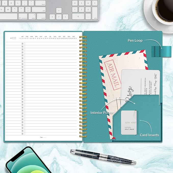 Regolden-Book To Do List Notebook, Daily Planner for Work, Project Tasks & Personal Organizer, Checklist Man/Women, Pocket, Pen Loop, 160 Pages (7"x10")