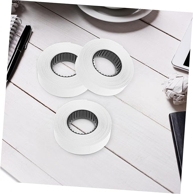 TEHAUX 10rolls Pricemarker Labels Paper Roll Replacement Paper Efficient Package Marking for Supermarkets Retail Stores