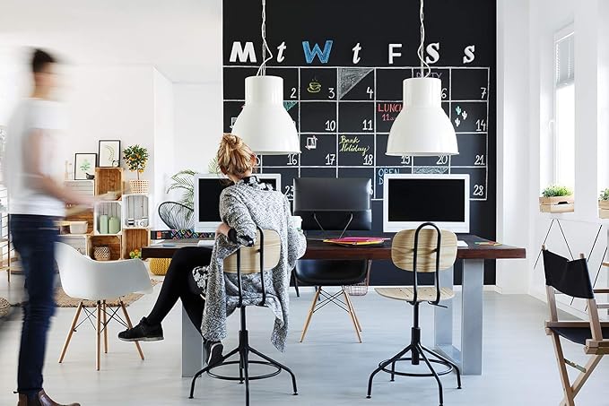 ARTEZA Black Chalkboard Peel and Stick Wall Sticker, 16 Feet x 17.7 Inches