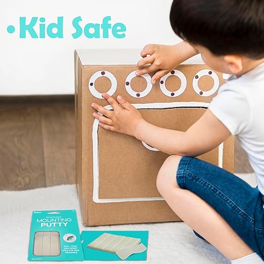 Darice Mounting Putty 4-Pack - Removable Non-Toxic Sticky Tack Poster Putty 2oz x 4 - Reusable Sticky Wall Adhesive - Versatile Application Paper, Wood, Metal, Plastic and More