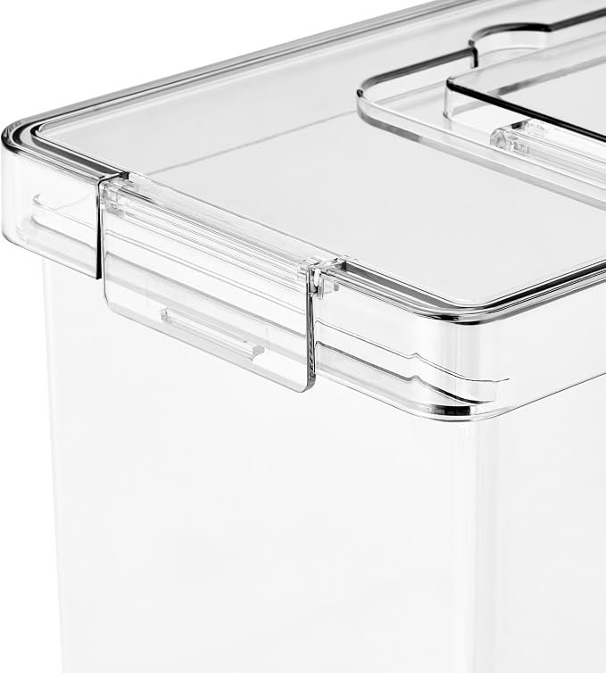 Simply Tidy Clear Letter File Storage Case with Top Handle - Waterproof & Dustproof Organizer for Documents, Craft Supplies & Office Materials, 1 Pack