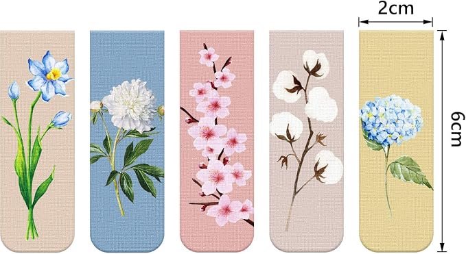 Chinco 10 Pieces Magnetic Bookmarks Clips Magnet Page Markers Assorted Book Markers Set for Women Reading Gifts(Sweet Flower)