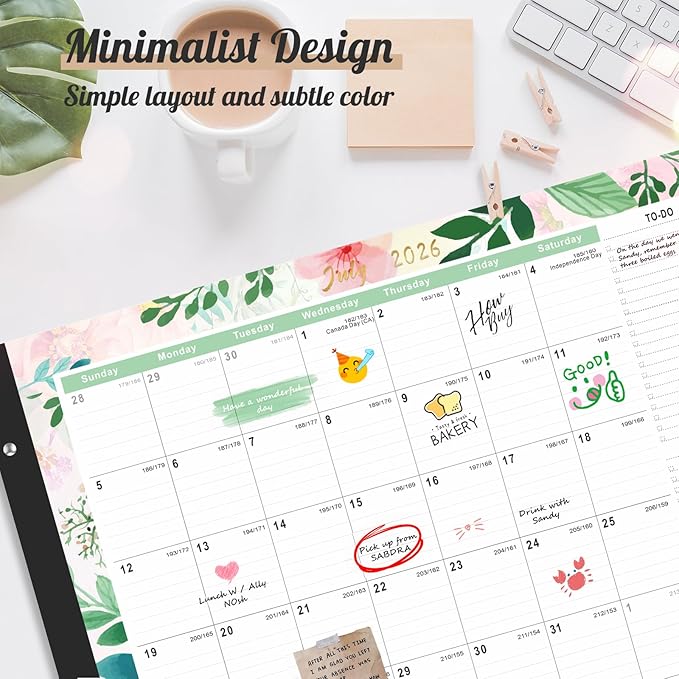 Gannyfer Desk Calendar 2026-2027 - 18 Month Large Desk Calendar 2026, Use Now to Jun 2027, 22" x 17" Desktop Pad Calendar, Office Supplies Perfect for Planning and Organizing In Your Home, School or Office