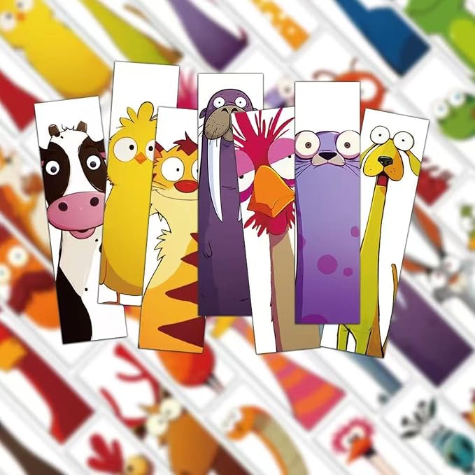 Funny Book Marks for Kids,Christmas Bookmarks,30Pack Book Marks for Reading Kids,Books Lovers,Students,Creative Cartoon Page Holders,Special Kid Bookmarks for Christmas/Easter/Birthday/School Rewards.