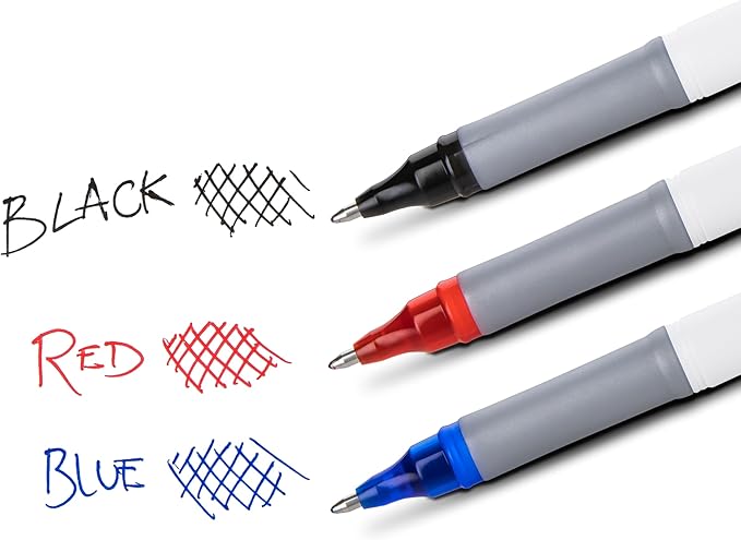 Pentel Floatune Rollerball Pen, (1.0mm), Bold Point, Black/Blue/Red Ink, Pack of 8 (BY110PF8OFC)