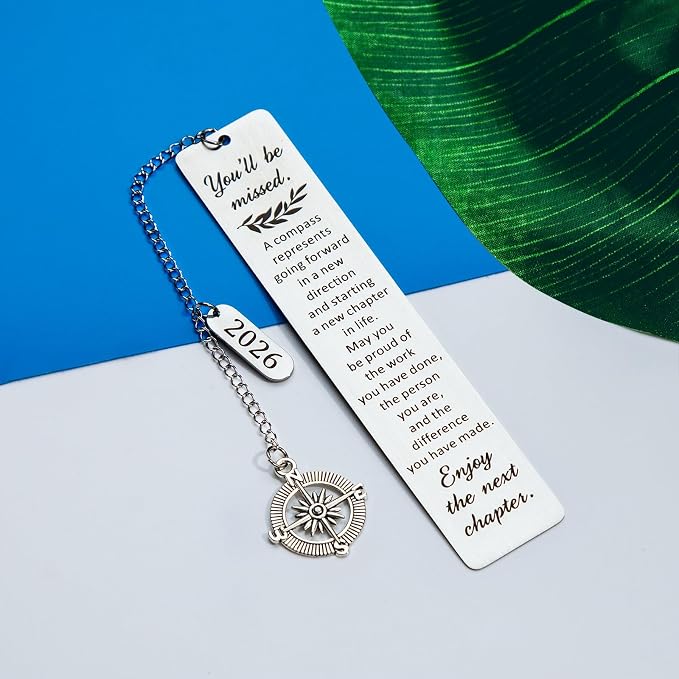 Retirement Gifts, Coworker Leaving Farewell Going Away Goodbye Gifts for Friends Nurse Boss Teacher Employee, Come with A Gift Box, Durable Lightweight Bookmark, Made of Stainless Steel, Page Holder