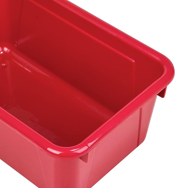Storex Small Cubby Bins, Pack of 5, 12.2 x 7.8 x 5.1 Inches, Red (62415U05C)