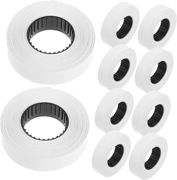 Tofficu 10rolls Price Labeller Paper Roll Compatible Price Paper for Pricemarker Labels
