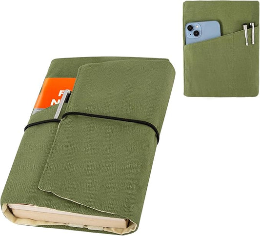 Book Covers for Paperbacks,Reusable Book Protector for Soft (Green, 8.5 Inch x 2 Inch)