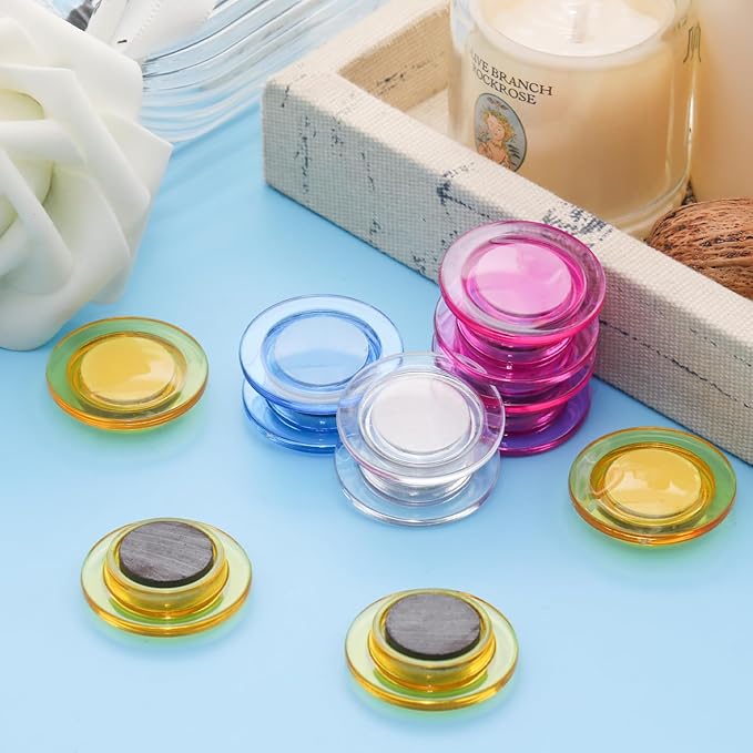 48 Pcs 4 Colors Round Magnets for Whiteboard,Round Small Magnets for School,Office,Home (1.2 Inch)
