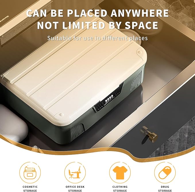 RUIAN 4.2 Gallon Lockable Storage Container Bin, Portable Lock Box with Combination, Plastic Lock Code Box Safe, Versatile Password Organize Locking Box for Home Office Travel Business (Grey)