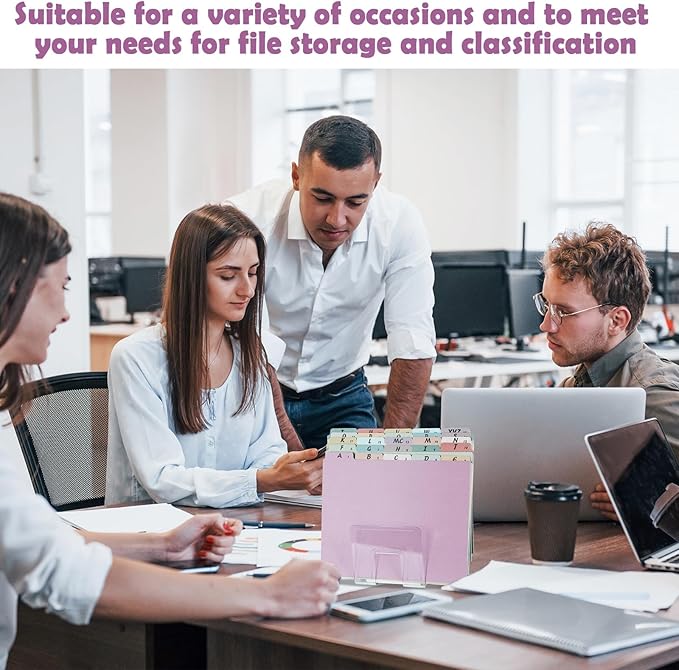 1 Set 25 Alphabet File Dividers A-Z Top Tab File Guides Letter Size 1/5 Cut Tab Manila Alphabetical File Organizer File Cabinet Dividers for Work Office Home School and Desk Organizer(Vintage)