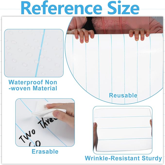 Lined Bulletin Board Roll Reusable Waterproof Erasable Blue Lined Non-Woven Fabric Bulletin Board Roll Wrinkle Resistant Background Poster for Home Classroom Decor Wrapping DIY Crafts 15.7" x 40ft