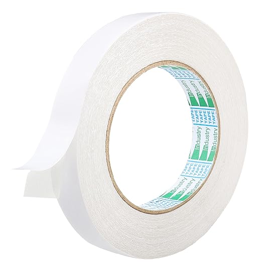 Double Sided Fabric Tape Heavy Duty, 0.6 inch x 65ft Strong Adhesive Removable No Residue Fabric Tape for Clothing, Hemming Tape for Curtains