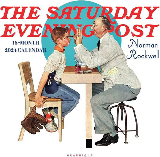 Graphique 2024 Saturday Evening Post Mini Wall Calendar | 7” x 7” | Thick Paper | Home & Office Organizer | Large Monthly Grid | 3 Languages & Marked Holidays | 4 Month Preview Page for 2025