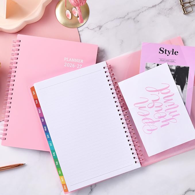 Planner 2026-2027 - 2026-2027 Planner Weekly and Monthly with Tabs, July 2026 - June 2027, 6.25" × 8.3", Strong Twin-Wire Binding