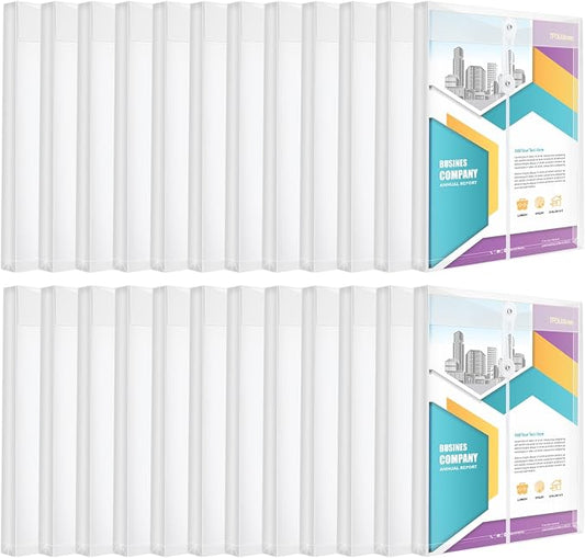 24 Pack Clear Plastic Envelopes with String Closure,A4/US Letter Size,Poly Reusable File Folders Project with1-1/4"Expansion,Paper Documents Organizer for Home, Office and School.
