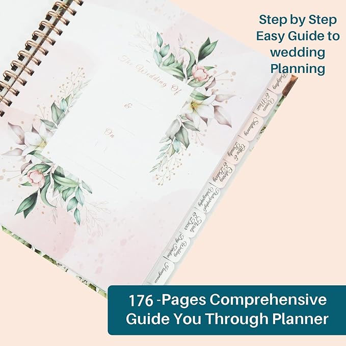 Wedding Planner - Wedding Planner Book and Organizer for the Bride, Wedding Planner Book Unique Engagement Gift for Newly Engaged Couples - Hardcover Bridal Planning Wedding Notebook 11" x 9"