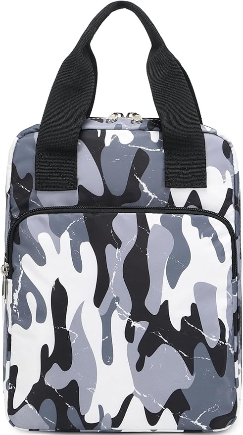 DSIUE Kids Bible Cover Bible Bag Bible Carrying Case for Boys with Handles Childrens Bible Book Covers Camo Grey