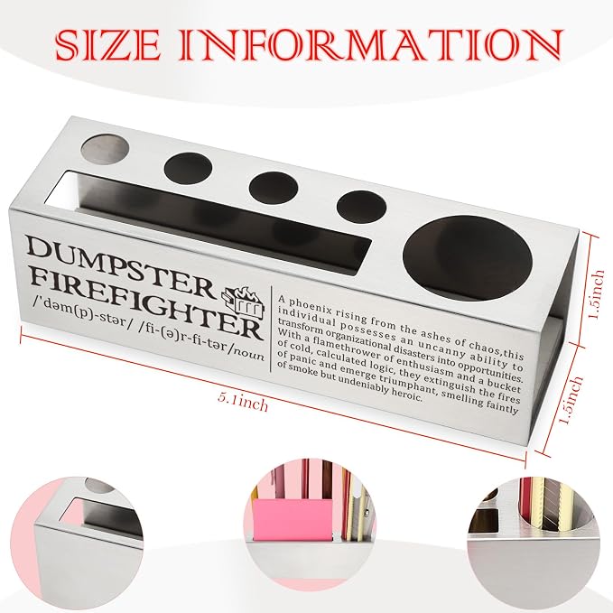 YODOCAMP Dumpster Firefighter Gifts, Funny Office Desk Pen and Pencil Holder, Chaos Manager Appreciation Gift, Thank You Gifts for Leadership Recognition, Work Anniversary Desk Organizer TZC74