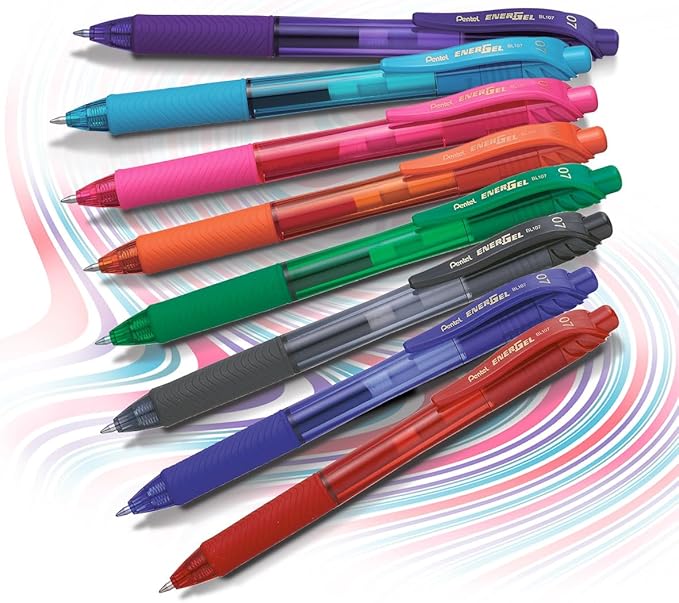 Pentel EnerGel-X Retractable Liquid Gel Pen, (0.7mm) Metal Tip, Medium Line, Violet Ink