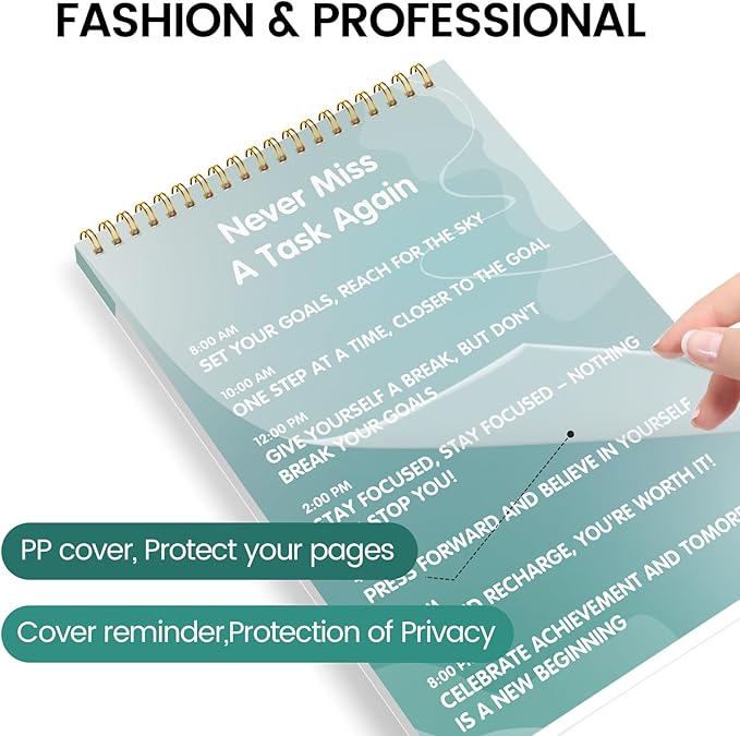 KMQOY To Do List Notepad - Daily Planner Pad Undated 52 Sheets Spiral Today Planner Note Pad Premium Thick Paper 6.5" x 9.8" For Work and Personal Organized - Green